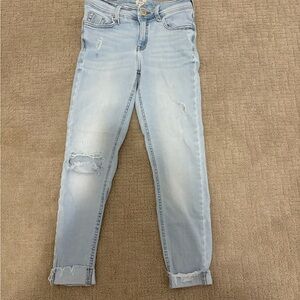 River Island Light Wash Ripped Skinny Jeans - US 4